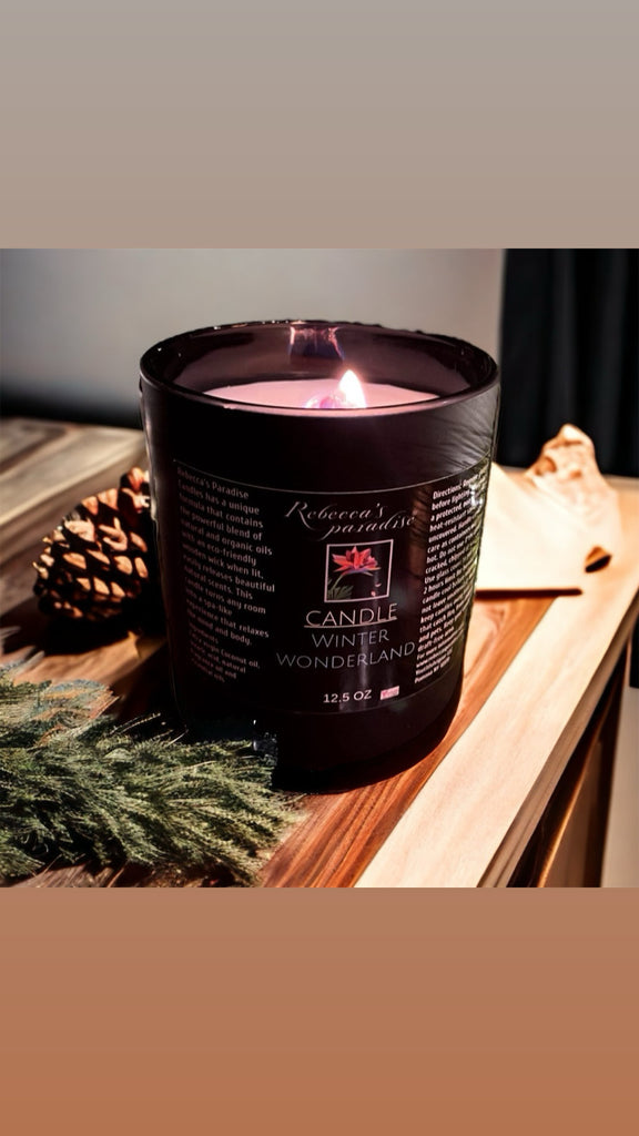 Winter Wonderland with Pine candle - Rebecca's Paradise