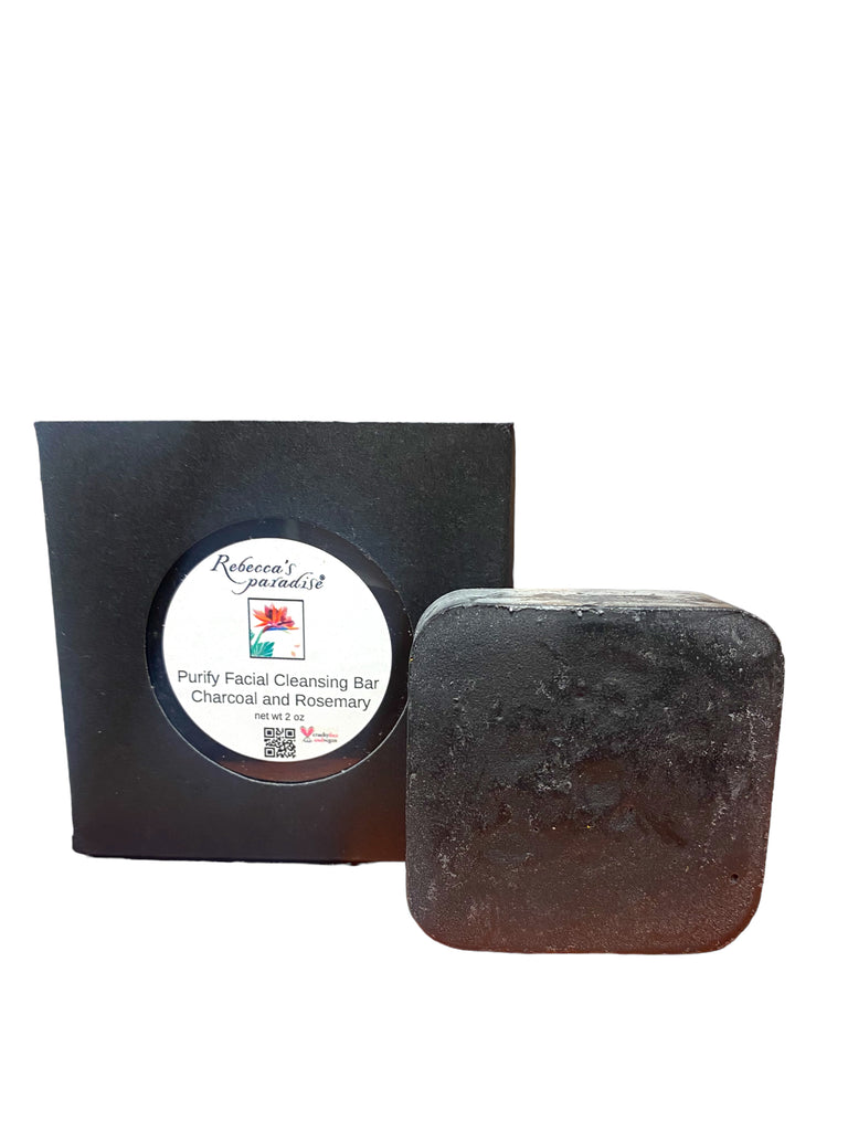 Purify Facial Cleansing Bar Charcoal and Rosemary - Rebecca's Paradise