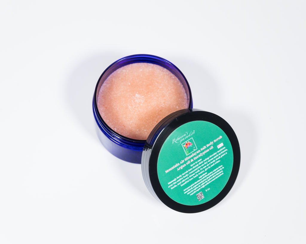 Mountain Air Himalayan Salt Body Scrub  Argan oil & Eucalyptus - Rebecca's Paradise